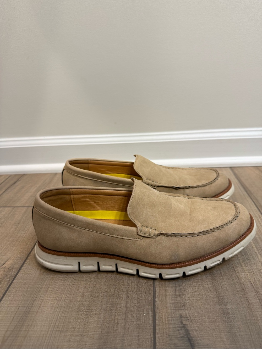 Nine West Men’s Keane Beige Suede Slip-On Loafers